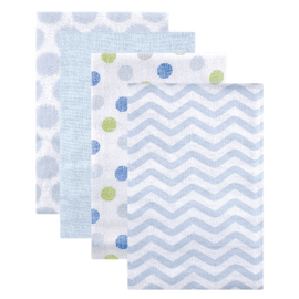 Luvable Friends Flannel Receiving Blankets, Balloons, 4 Count