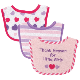 Luvable Friends I Love Mommy and Daddy Baby Bibs, Blue Daddy, 3 Count
