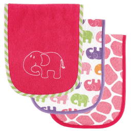 Luvable Friends Safari Themed Burp Cloths 3 Pack